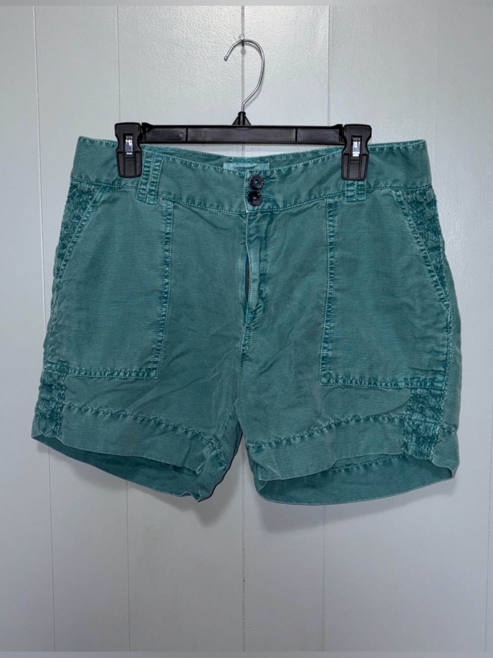 Sundance Teal Green Cotton Patch Pocket Shorts